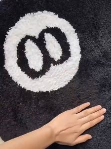 Karpet 8 Ball Bola Biliar Karpet Bulat Mewah Karpet Bulu Soft Plush Modern Keset Bulat Billiard Rug Anti-Slip 60X60Cm/80X80Cm