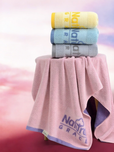 Antibacterial Colorful Bath Towel Water Absorbent Soft Not Easy to Shed Ladies