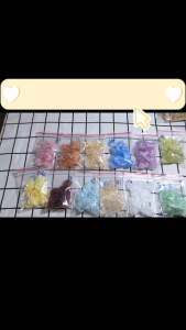 (10 cái)Cánh hoa thủy tinh 24*16mm nhiều màu Nguyên liệu làm trang sức cổ trang Nguyên liệu DIY