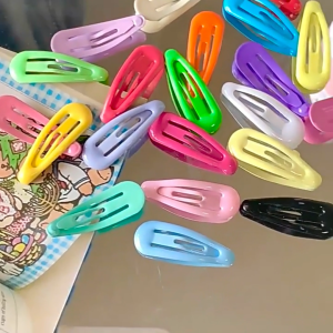 LD-C1395 Jepit Rambut Wanita Polos Warna-Warni Lucu / Jepitan TipTop Korea Hair Pin Glossy / Hairpin