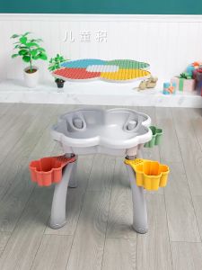 Building Blocks Learning Table with Chair Storage Particle 1 Table 1 Chair Kids Education Lelaki Perempuan