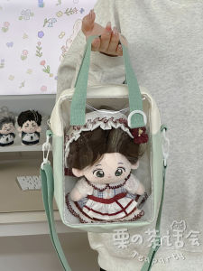 Kawaii Anime Girl Transparent Crossbody Bag Soft Korean Style Leisure Small Size Fashionable Zipper Closure Polyester Material