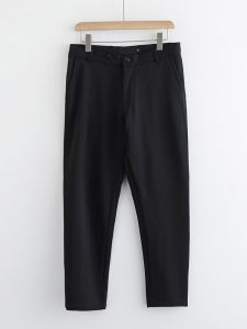 High Waist Fleece Lined Casual Mens Business Pants Straight Leg Long Trousers Winter Fashion Mens Clothing