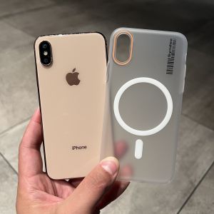 Ultra-Thin Frosted Semi-Transparent White Magnetic Absorption Magsafe Charging Anti-Oil Protective Phone Case for iPhone X/XS