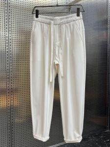 Summer Thin Ice Silk Mens Casual Pants Loose Wide Leg Trousers Drapey Versatile Comfortable Fashionable Youth Popular Leisure Trousers