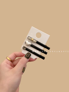 Elegant Vintage Heart Shaped Diamond Womens Hair Clips Combination Winter Fashion Hair Accessories Side Bangs Duckbill Clip