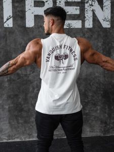 เสื้อกั๊กออกกำลังกายฤดูร้อนสำหรับผู้ชาย แขนกุด หลวม แฟชั่น วิ่ง ฟิตเนส ยกน้ำหนัก ยูนิเซ็กซ์ ระบายอากาศได้ดี ยืดหยุ่นสูง ระบายเหงื่อได้ดี