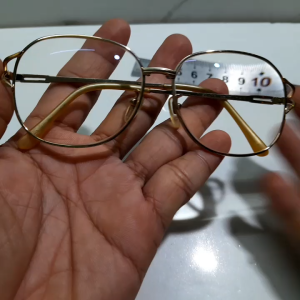 Gọng mắt kính Nhật Titan mạ vàng Over size ngang kính 135mm second hand