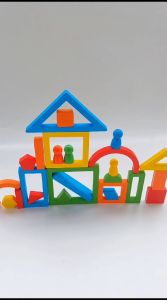 [BIG SALE] Mainan Edukasi Montessori Wooden Rainbow Geometric Shape BLOCKS Puzzle Balok Bentuk