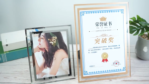 SG stock Crystal Glass Certificate Photo frame 4R 5R 8R A5 A4 Wedding photos Graduation certificates Awards Photo frames