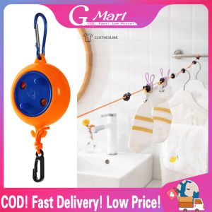 👍 【Local Warehouse】【8M】Non-Perforated Clothesline Retractable Portable Travel Drying Rack Outdoor Camping Windproof Portable Hanging Rack Clothing