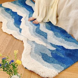LIWAN | Luxurious Sea Wave Tufted Irregular Flocked Carpet Non-slip