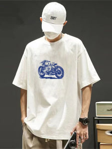 Áo Thun Cotton in Hình Xe Máy Mùa Hè 2025 Cỡ Lớn Thường Ngày Thoáng Khí in Họa Tiết Xe Máy in Hình Thời Trang Thường Ngày