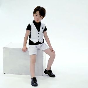 Set bé trai bộ vest ghile công tử bạc liêu sang chảnh đáng yêu cho bé trai H64