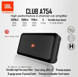 Power 4 Channel JBL CLUB A754 High Performance Car Amplifier Mobil 4 Chanel A75 A-754 A-75.4 A 75.4 75
