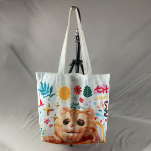 Cute Cartoon Canvas Bag Student Casual Single Shoulder Shopping Bag Lazy Style Summer Cloth Bag Eco-friendly Bag