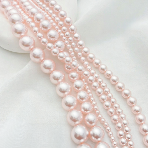 Imitation Schmitts Pearl Light Pink Crystal round Glass Through-hole Beads 294 DIY Bracelet Necklace Jewelry Material Loose Beads