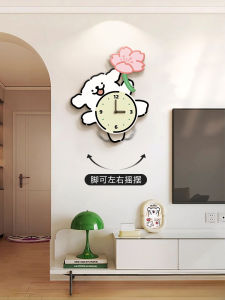 นาฬิกาตั้งโต๊ะรูปสุนัขสายเดี่ยว ตกแต่งกำแพงห้องนั่งเล่น นาฬิกาติดผนังสไตล์ครีม นาฬิกาติดผนัง นาฬิกาตั้งโต๊ะ รูปสุนัข