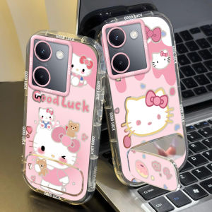 Ultra-Thin Cartoon Mirror Stand Shell for VivoY37M pro Womens Style Mobile Phone Case Cute Silicone Protective Cover