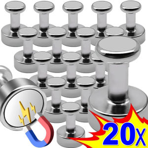 20Pcs Magnetic Strong Thumbtack Hook Pushpins Sucker Neodymium Iron Push Pin Refrigerator Whiteboard Pushpin Hooks