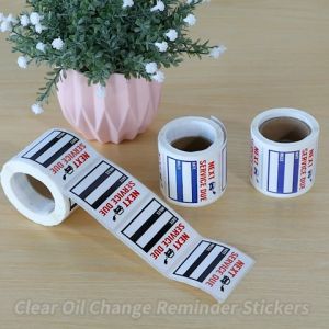 150PCS Oil Change Stickers 2x2" Waterproof Auto Maintenance Service Due Reminder With Perforation Line For Car Windows