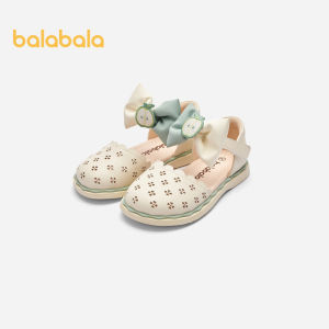 Balabala Childrens Shoes Childrens Princess Shoes Girls Sandals 2024 Summer New Sweet Literary Small Leather Shoes Non Slip