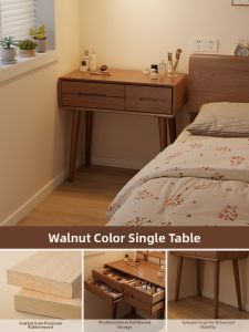 DONGMU | Solid Wood Dressing Table with Hidden Mirror Small Space Saving Simple Design