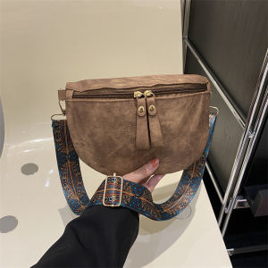 Stylish Hobo Solid Color Satchel Luxury Designer Chest Bag Womens PU Leather Waist Bags Wide Strap Fashion Fanny Shoulder Pack