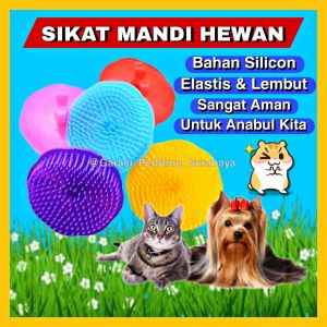 GPSS- Sisir Sikat Mandi Hewan Silicon Sisir Mandi Keramas Kucing Anjing Sisir Bulu Kucing Kelinci
