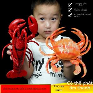 Large BB Whistle Soft Rubber Simulated Crab Model Toy Plastic Static Ocean Animal Children Cognitive Gifts Crayola Brand