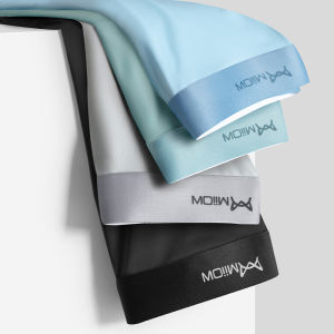 MiiOW 4Pcs Lot Men Boxer Shorts Graphene Antibacterial Ice Silk Underwear Man Boxershorts Seamless Breathable Male Panties L-5XL M1511