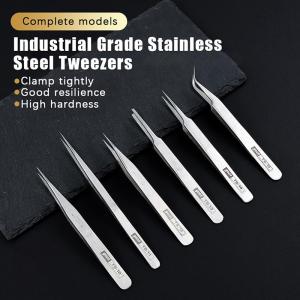 JETTING | 6Pcs Precision Craft Tweezers Set Bent & Straight Stainless Steel Tweezers