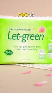 Bao Bổ Sung Khăn Giấy Vệ Sinh Đa Năng LET-GREEN 700 Tờ | Bột Giấy Nguyên Thủy