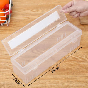 33cm Cling Film Cutter Kitchen Organizer Food Wrap Foil Dispenser Storage Box Plastic Sharp Cutter Home Accessories Gadgets