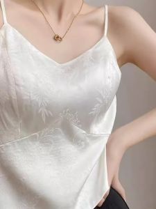 Áo Ba Lỗ Phong Cách Trung Hoa Mới Dành Cho Nữ Có Đệm Ngực Áo Sơ Mi Bên Trong Áo Vest Ngắn Họa Tiết Hoa Áo Ba Lỗ Thời Trang Mùa Hè