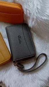 กระเป๋าหนังสีพื้นสไตล์คลาสสิก พร้อมสายคล้องแขน ขนาด 6 นิ้ว