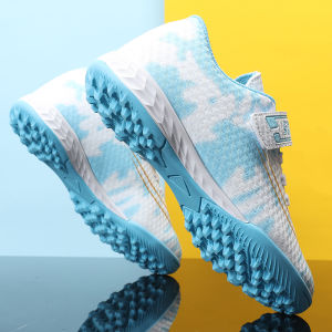 Childrens Football Shoes Magic Tape Special Training Anti-slip Football Boots Low Cut PU Leather Lightweight Comfortable