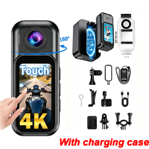 Camera Hành Động Mini WiFi Di Động 4K/1080P HD Camera Đeo Thân Người Dùng Cho Quay Video Thể Thao Kèm Hộp Sạc Dùng Cho Đạp Xe Vlog