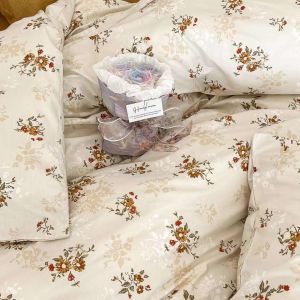 Bộ chăn ga gối 100% cotton living hoa nhí nâu bản vintage mới về ✌🏻✌🏻✌🏻 thoáng mát cực đẹp