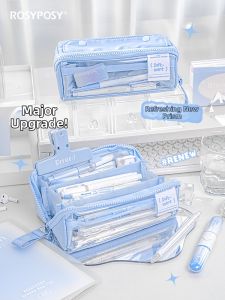ROSYPOSY | Trendy Transparent Large Capacity Pencil Case Design for girl pencil case