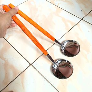 sinduk / irus murah berkualitas bahan stainless steel tebal gagang kayu