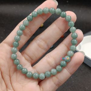 “พราว” สร้อยข้อมือ หินหยกเขียว (Green Jade) 💚💚 เสริมความมั่งคั่งและสุขภาพ ขนาดหิน 6 มิล