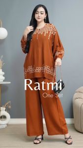 Setelan Ratmi Jumbo One Set Rayon Busui Piyama Baju Tidur Wanita
