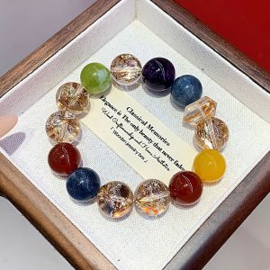 Thời trang tự nhiên pha lê vòng tay nữ tự nhiên vàng lá bùng nổ vòng tay quà tặng Giáng sinh năm mới vòng tay trang sức tay dobao vòng tay tự làm pha lê vòng tay