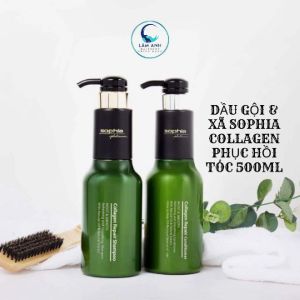 Dầu Gội Và Dầu Xã Sophia Collagen Repair Shampoo And Conditioner Phục Hồi Mềm Mượt Tóc Hư Tổn 500ml