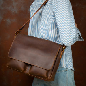 Mantime | New Retro Crazy Horse Leather Shoulder Bag