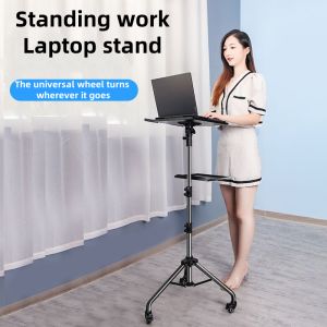 Multi functional laptop stand for floor standing indoor office with adjustable tripod projector