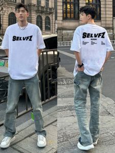 Original Hip Hop Streetwear Mens T-Shirt Cotton Pure Heavyweight White Short Sleeve Summer Casual round Neck Print Top