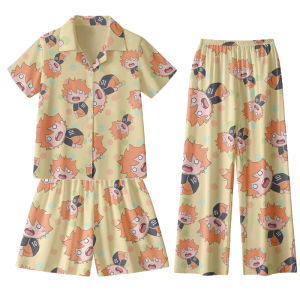 Volleyball Junior Japanese Xiang Xiangyang Pajamas Long Sleeves Pants Shirt Summer Short Sleeve Pajamas Boys and Girls Homewear Suit