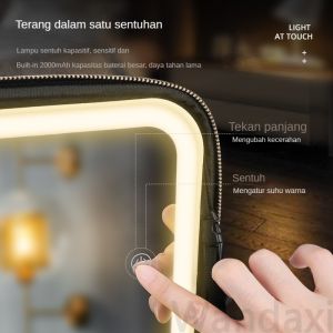 Tas Makeup Kosmetik /  Full Mirror Tas Makeup Lampu /Case Tas Kosmetik Dengan Cermin Lampu LED Penyimpanan Kosmetik Dengan Lampu Layar Penuh Tas Kosmetik Portabel Kapasitas Besar